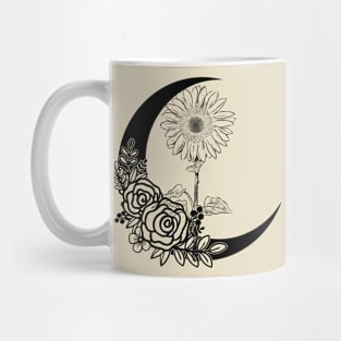 Flowers on a half moon Mug